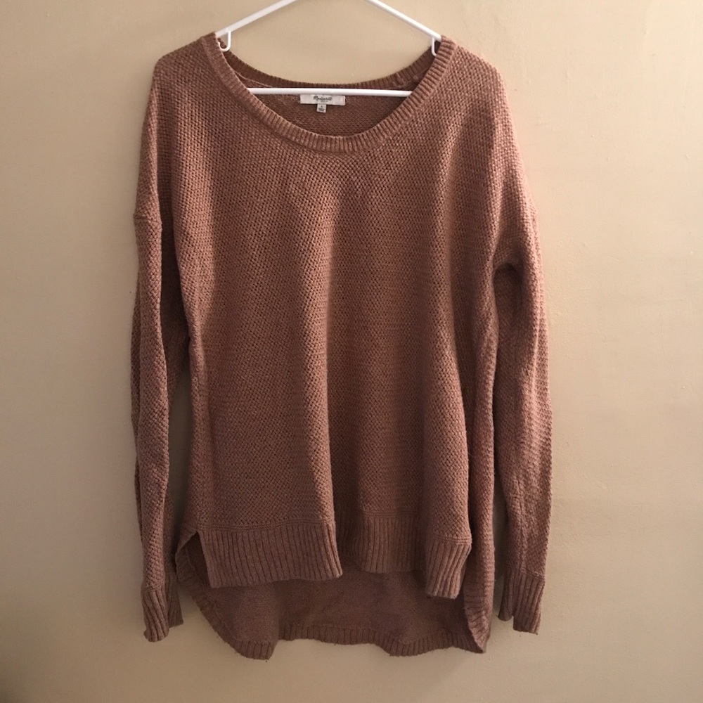 MADEWELL High Low Scoop Neck Sweater Camel L
